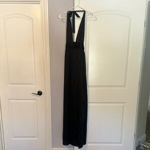 Hello Molly Elegant Black Halter Maxi Dress